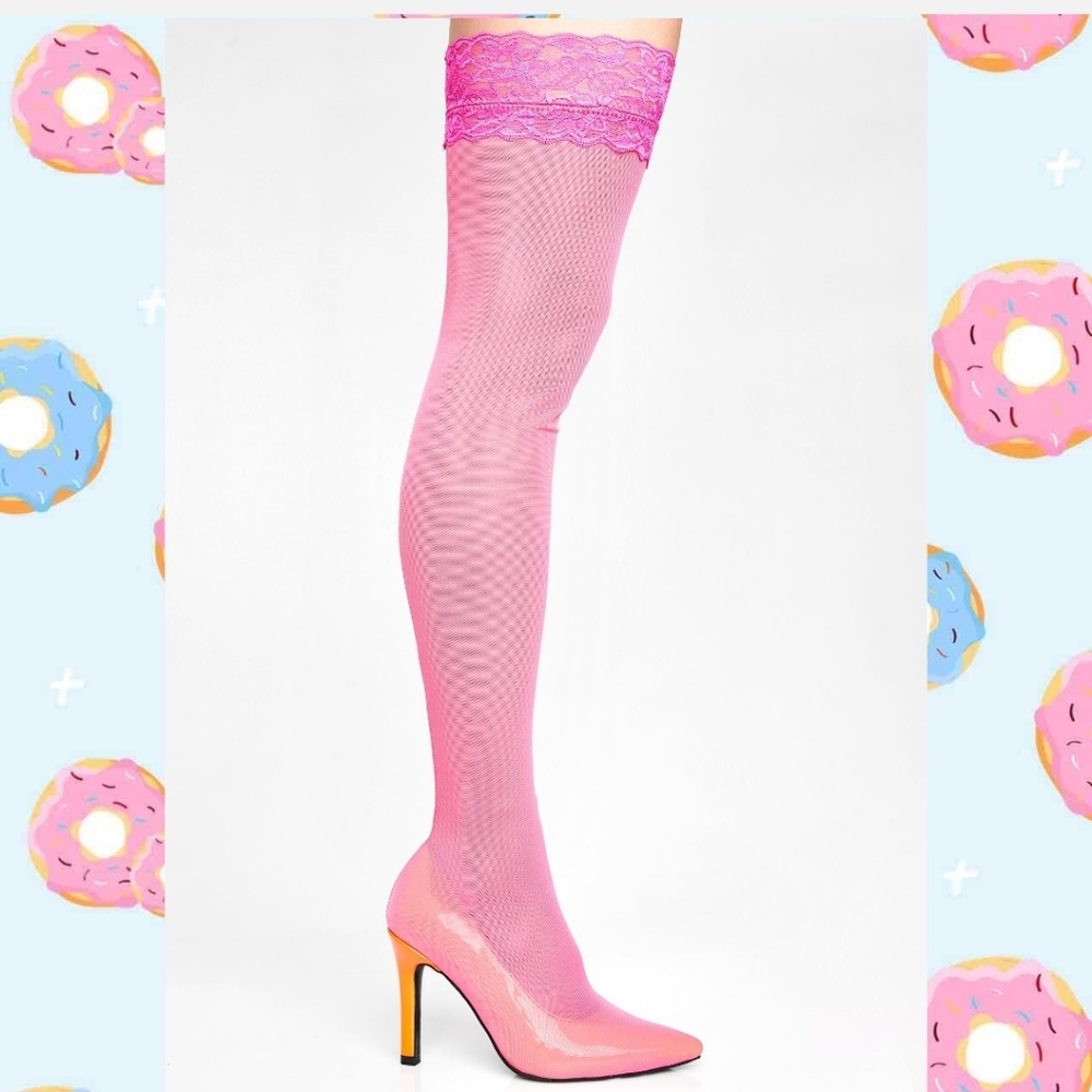 NIB Dolls Kill ~ SugarThrillz Heels Harajuku Vibrant Thigh-High Heels!!